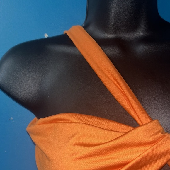 5 for $20 tops sale!!  Orange one shoulder crop top - Picture 2 of 3